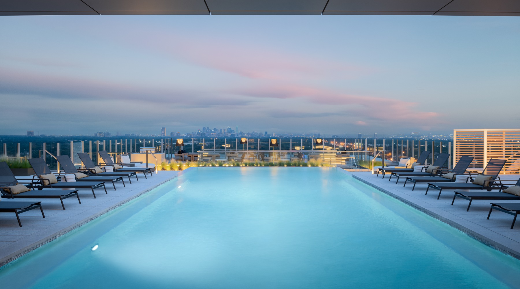 luxury rooftop pool in Park Cities Dallas